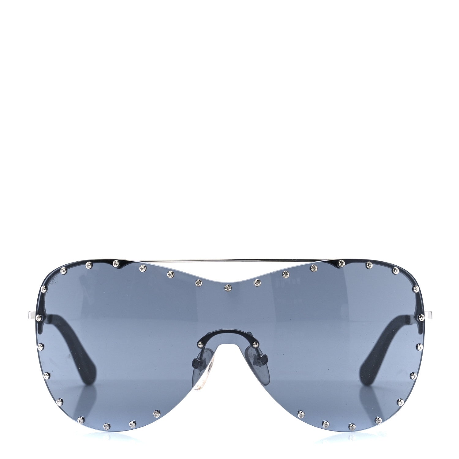Louis Vuitton Metal The Party Shield Sunglasses Z1056E Black 2 of 8