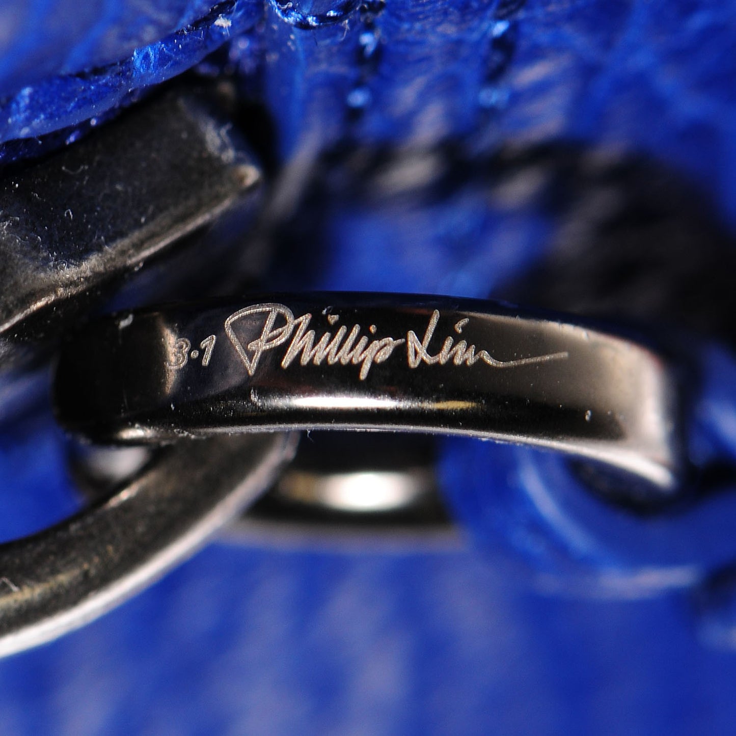 3.1 Textured Calfskin Medium Pashli Satchel Cobalt Blue