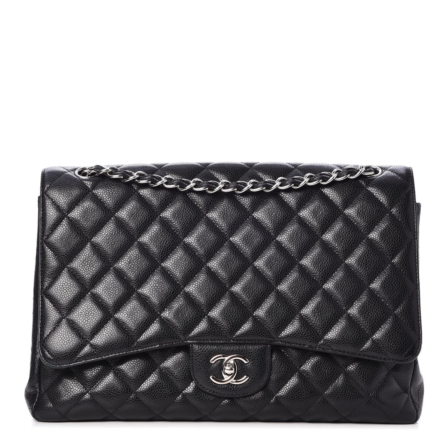 Caviar Quilted Maxi Single Flap Black