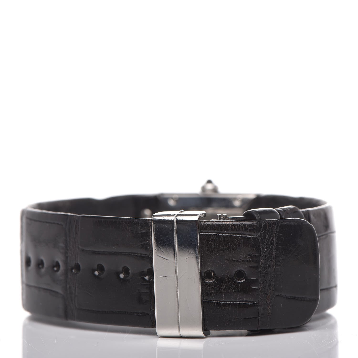 Chanel Stainless Steel Alligator 19mm Matelasse Quartz Watch Black 4 of 8