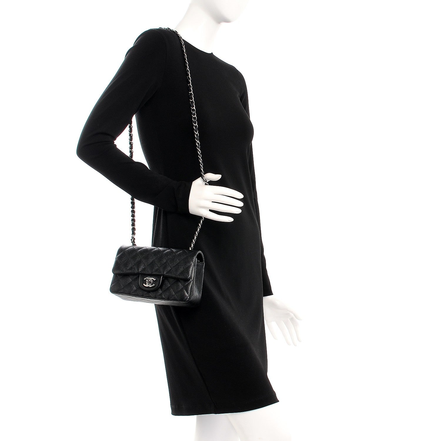 Chanel Iridescent Caviar Quilted Mini Rectangular Flap Black 2 of 9
