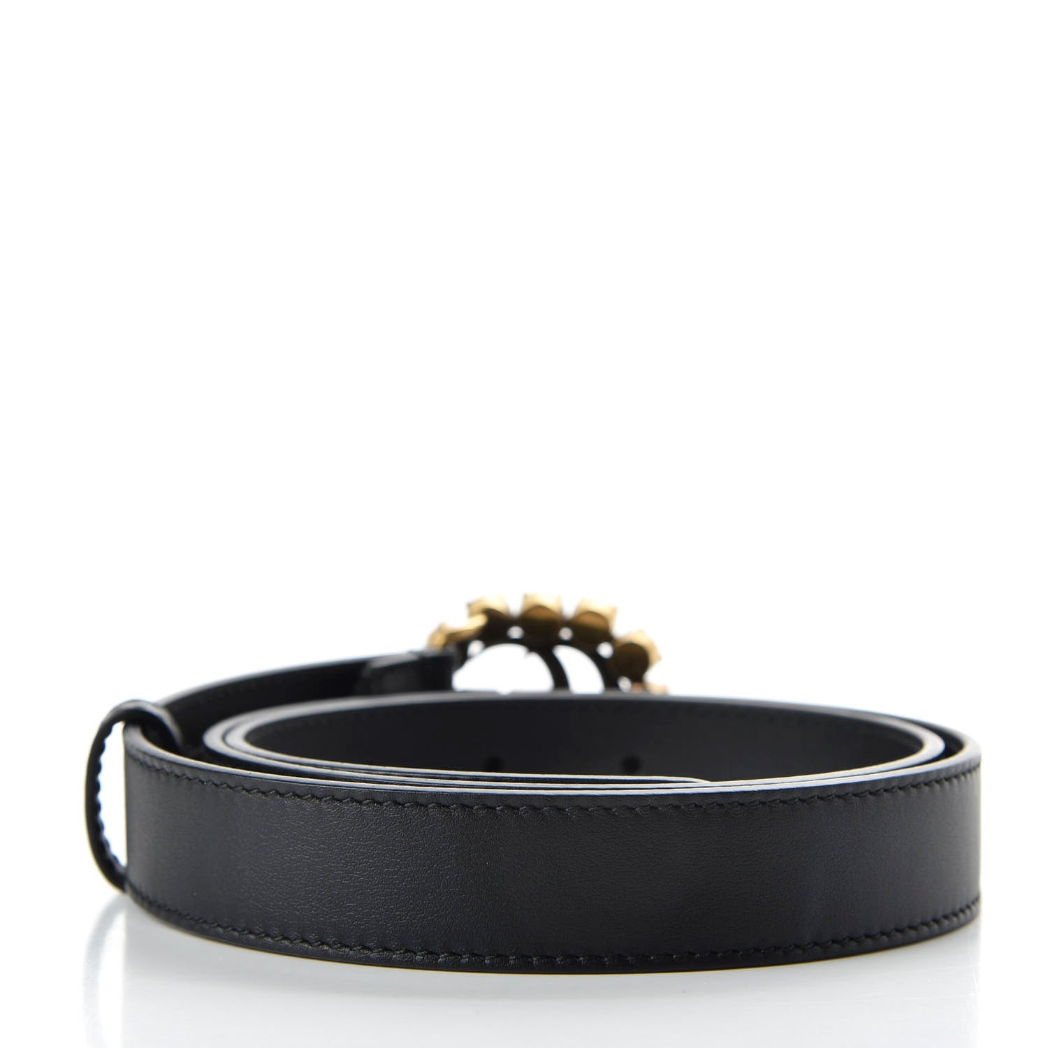 Gucci Calfskin Crystal Double G 30mm Belt 80 32 Black 2 of 4