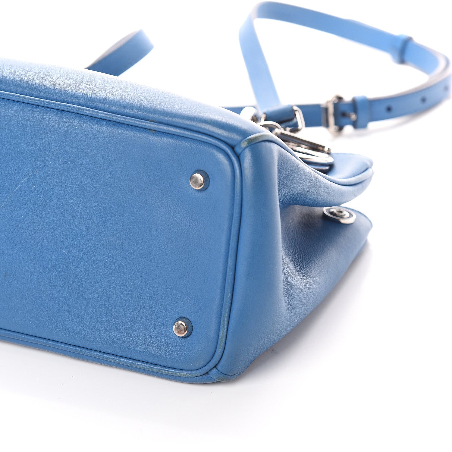 Christian Dior Calfskin Mini Diorissimo Tote Blue 7 of 7