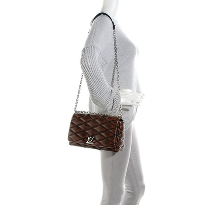 Louis Vuitton LOUIS VUITTON Lambskin Malletage GO-14 MM Brown 2 of 7