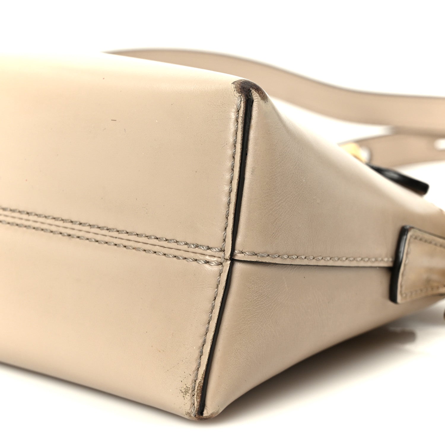 Fendi Vitello King Logo Embossed Mini By The Way Boston Bag Nuvola 10 of 10