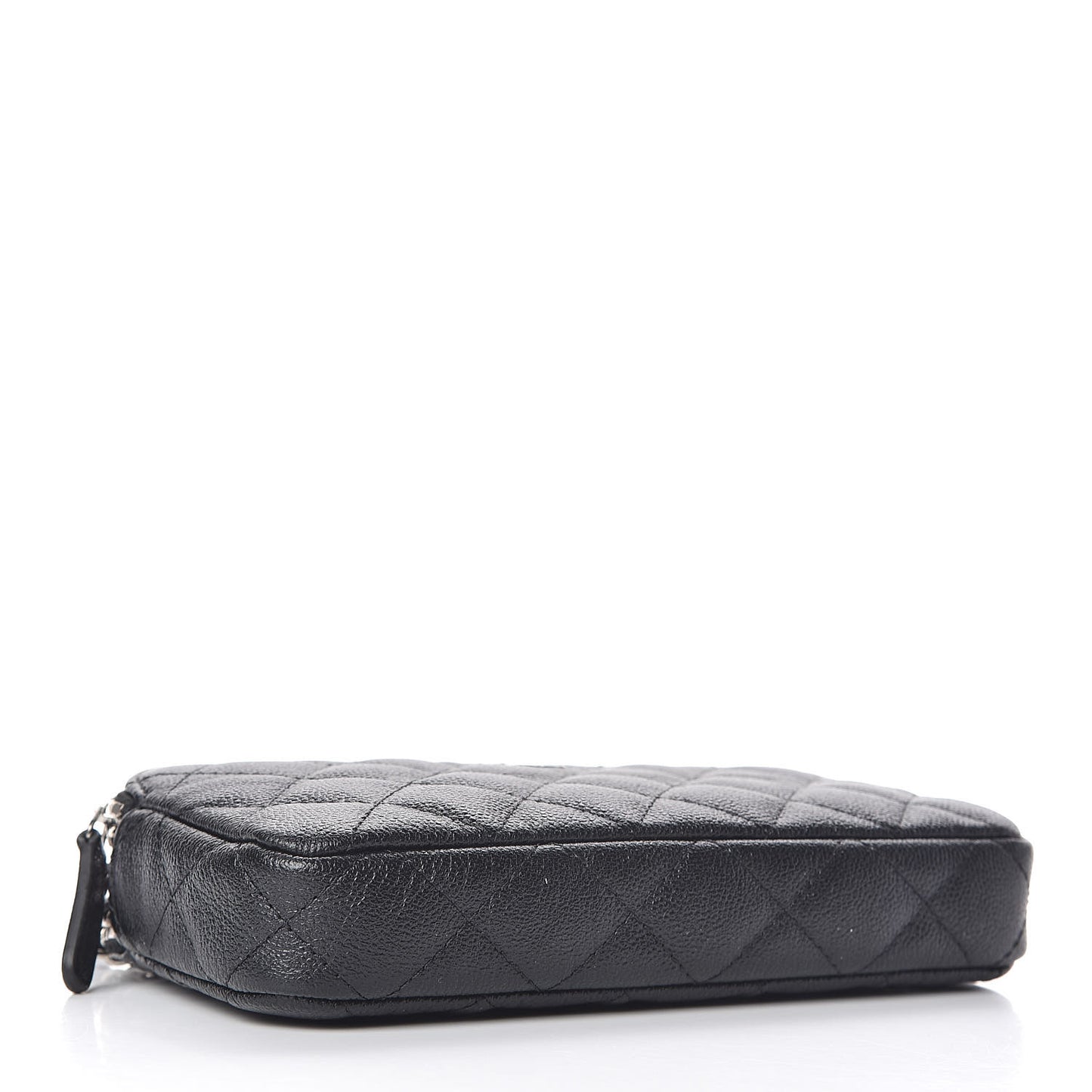Caviar Quilted Small Clutch With Chain Black