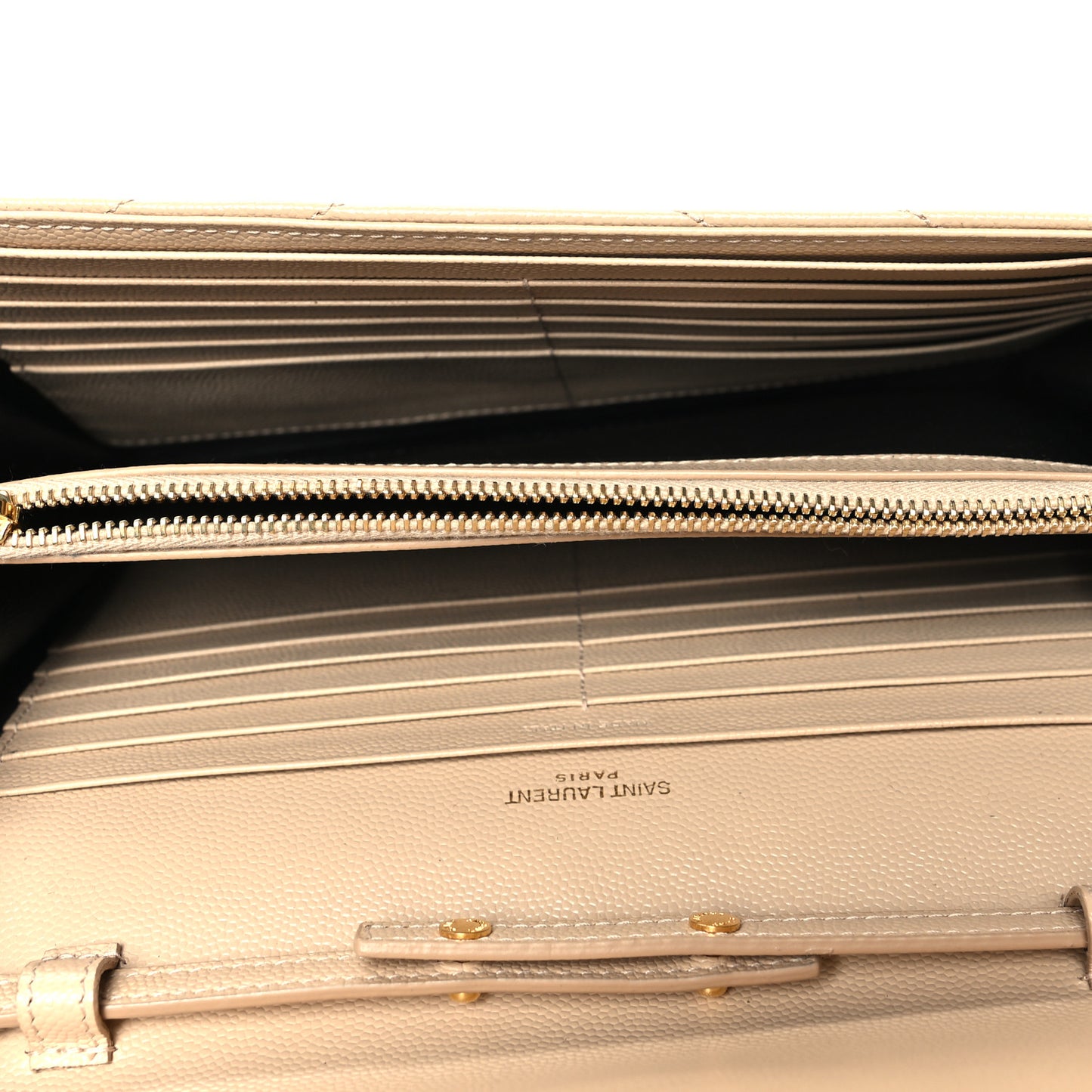 Grain De Poudre Matelasse Chevron Cassandre Chain Wallet Deep Beige