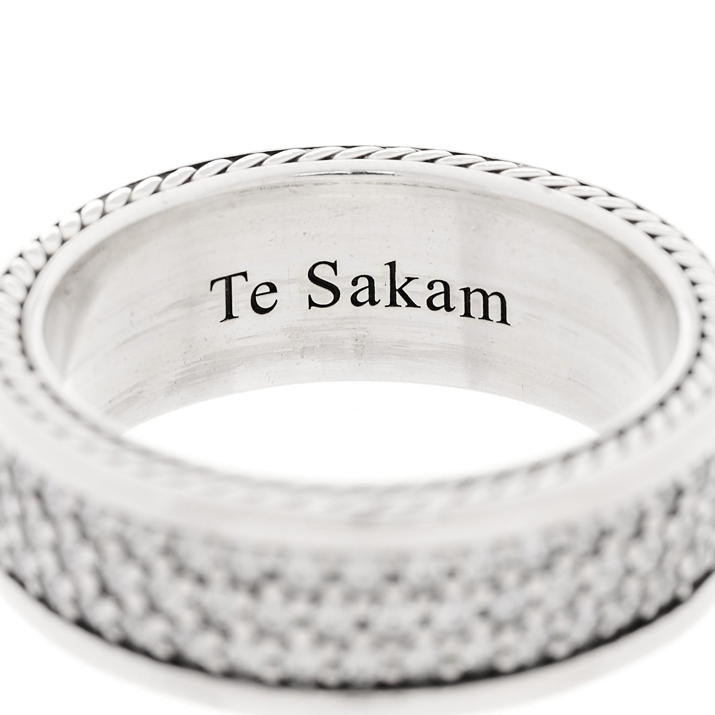 Sterling Silver Diamond Streamline Three-Row Band Ring 65 11