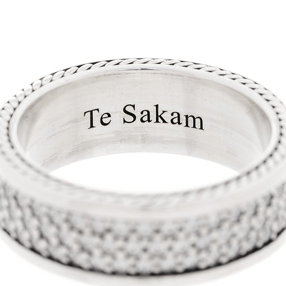 David Yurman Sterling Silver Diamond Streamline Three-Row Band Ring 65 11 5 of 5