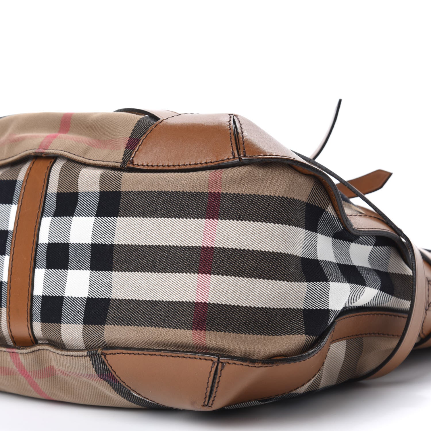 Burberry House Check Bridle Calfskin Small Dutton Hobo Light Tan 8 of 14