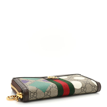 Gucci GG Supreme Monogram Web Geometric Ophidia Zip Around Wallet Beige Multicolor Brown Sugar 4 of 13