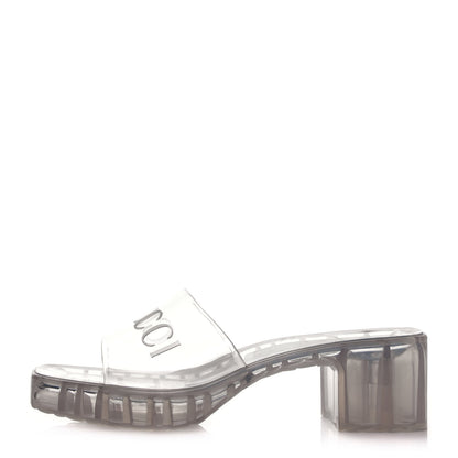 Gucci Rubber Gucci Logo Womens Platform 20/60mm Slide Sandals 38 Transparent 1 of 8