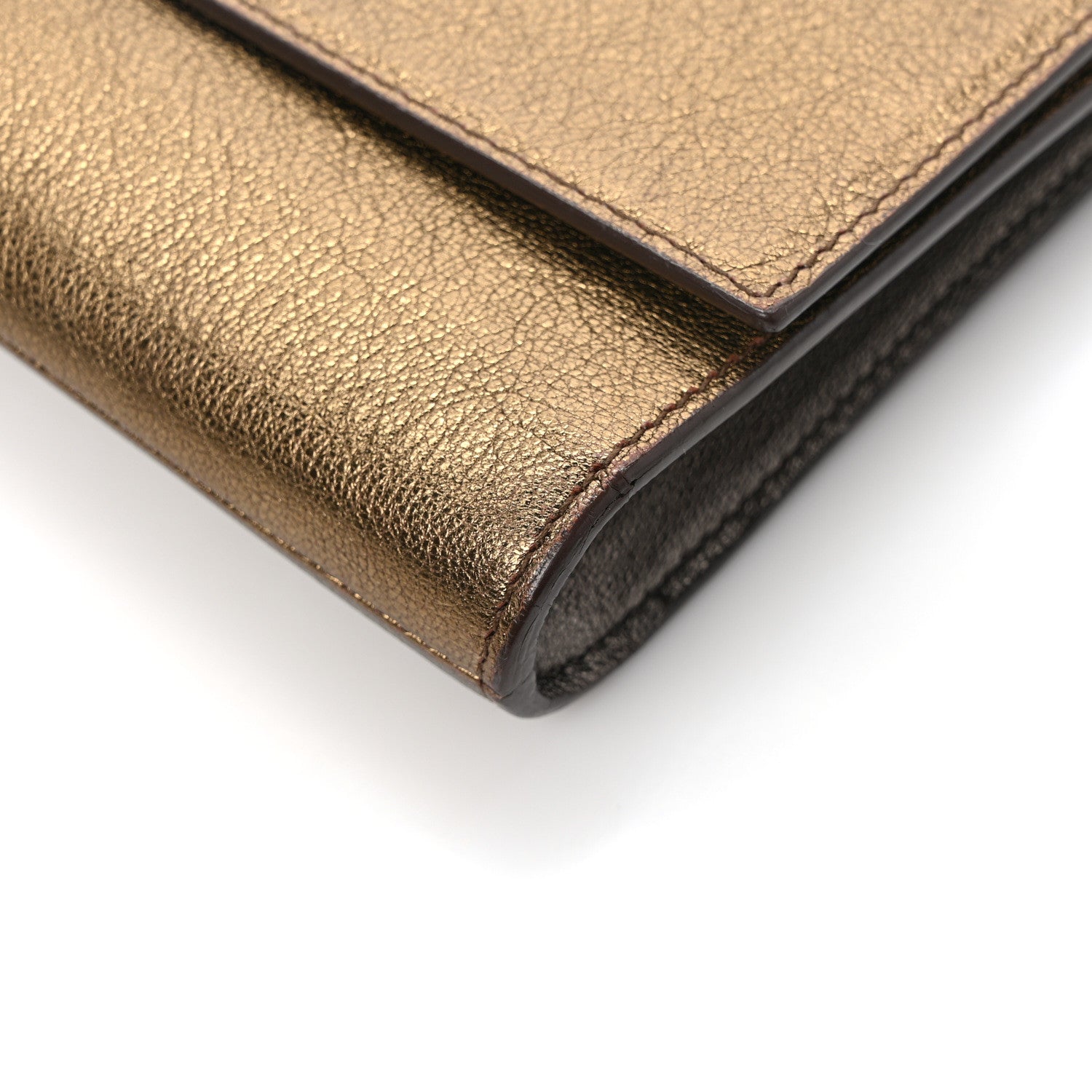 Saint Laurent Metallic Calfskin Monogram Belle de Jour Chain Clutch Gold 8 of 8