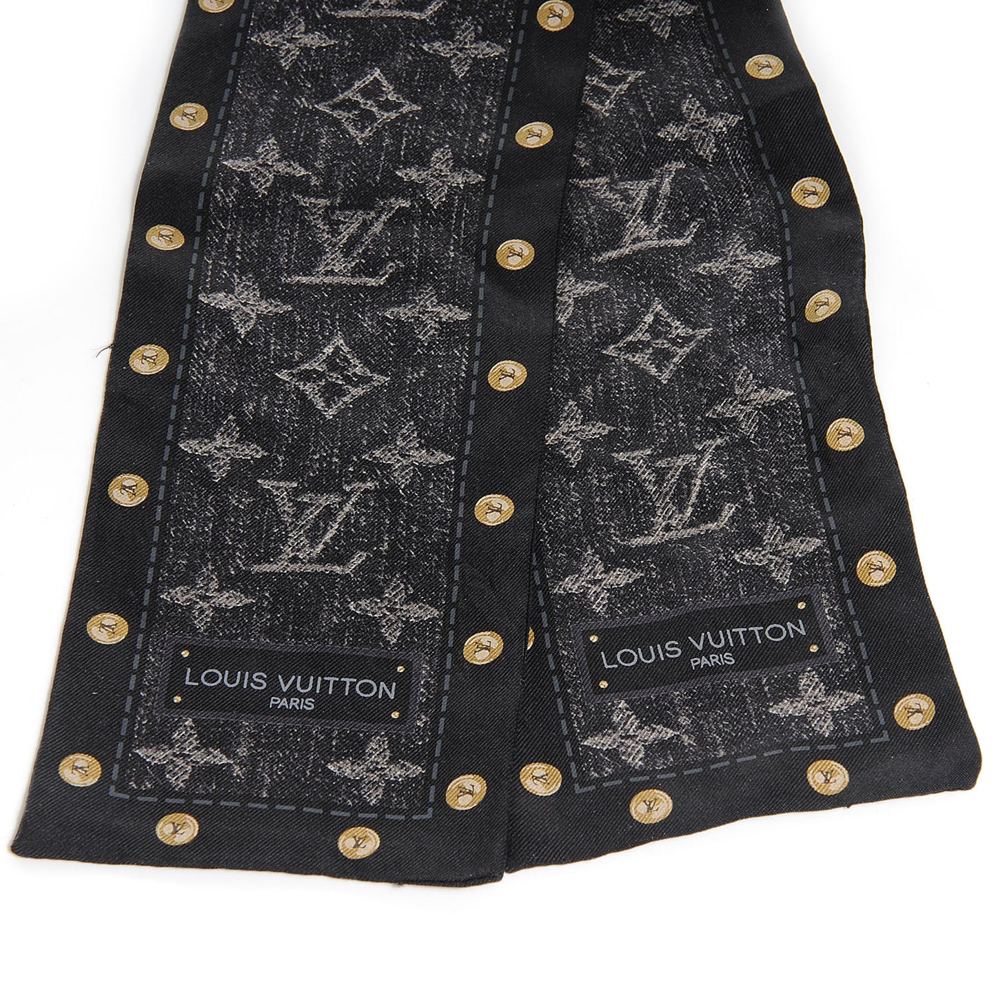 Silk Monogram New Denim Bandeau Black