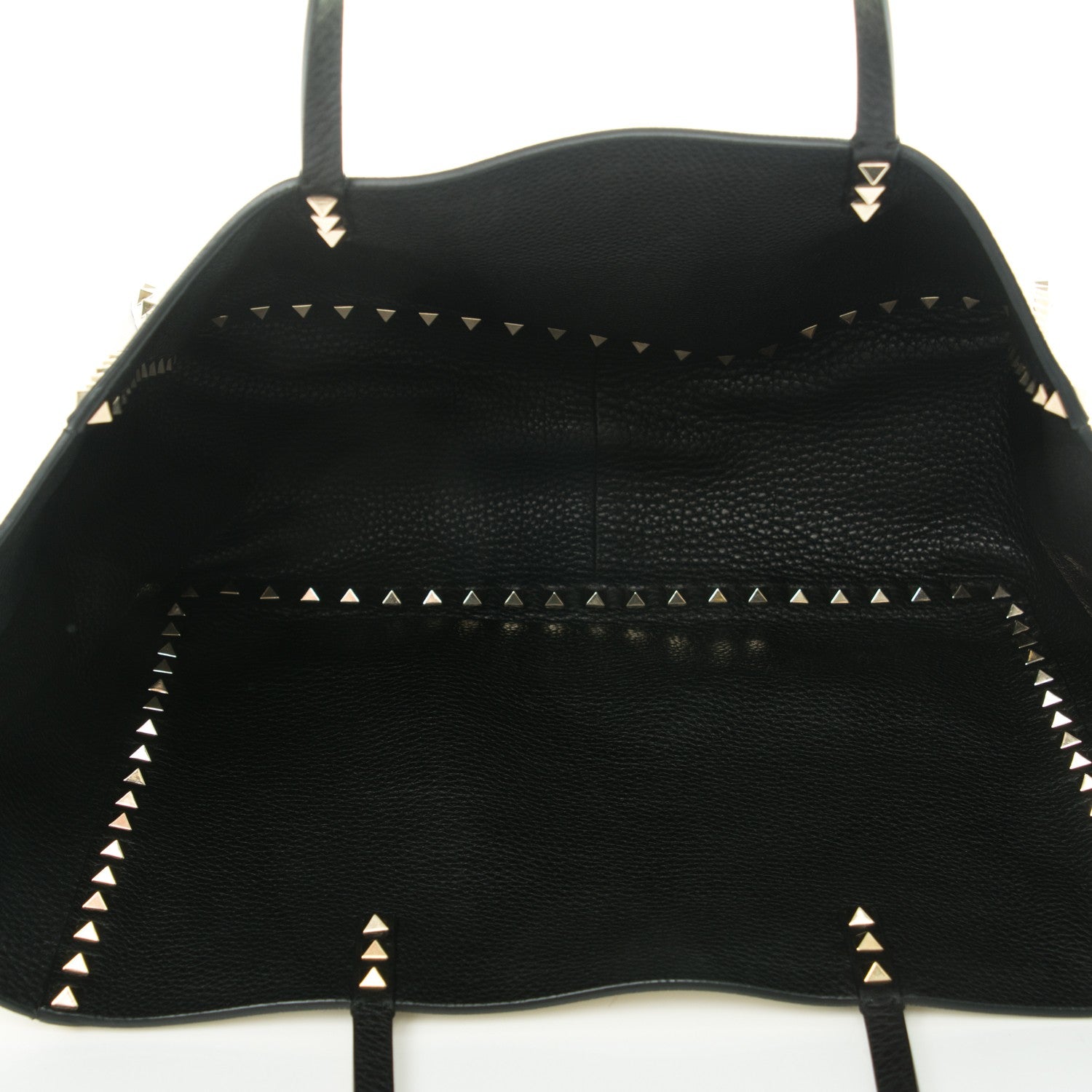 Valentino Garavani Grained Calfskin Medium Rockstud Reversible Tote Black Ivory 5 of 7