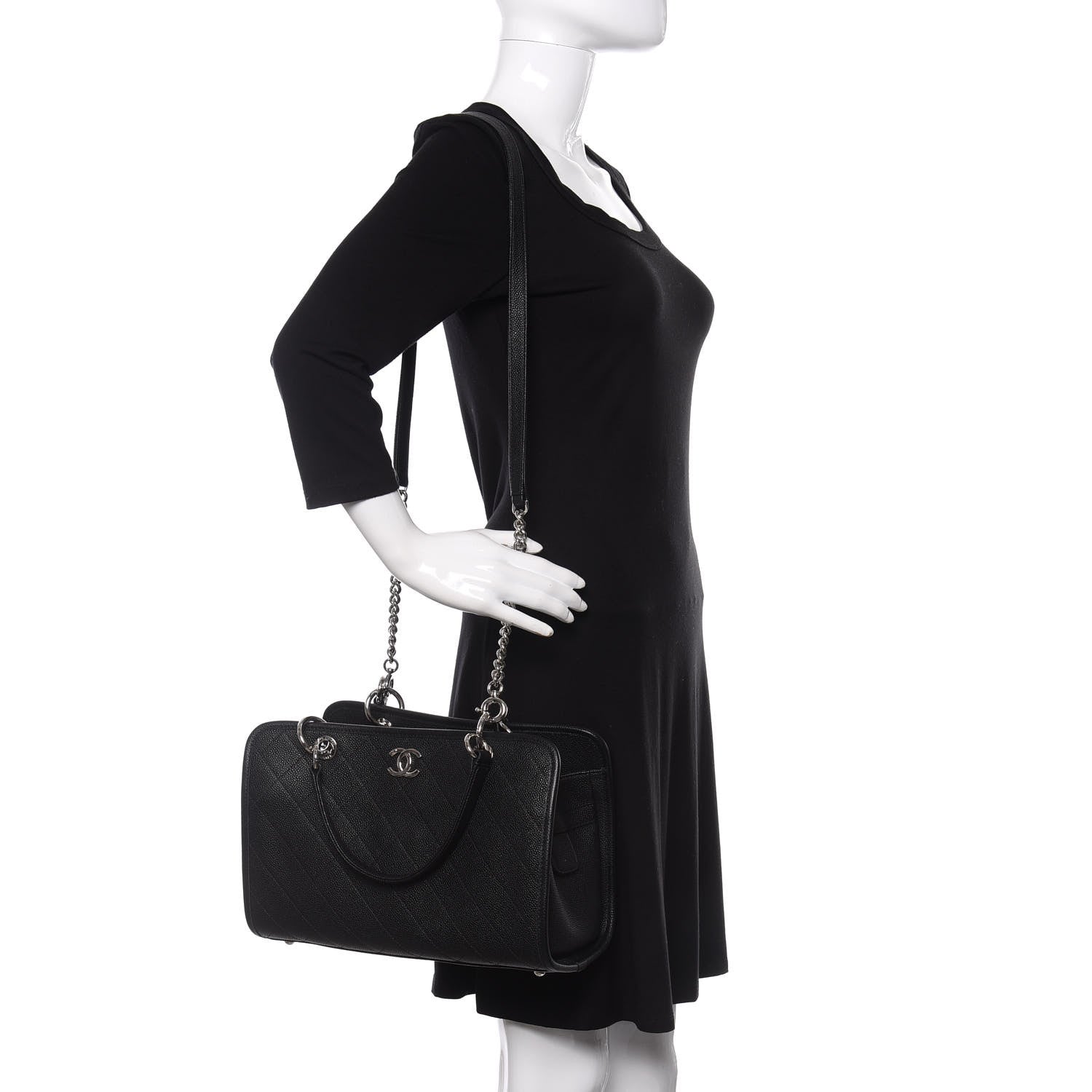 Chanel Caviar Stitched Shopping Tote Black 2 of 11