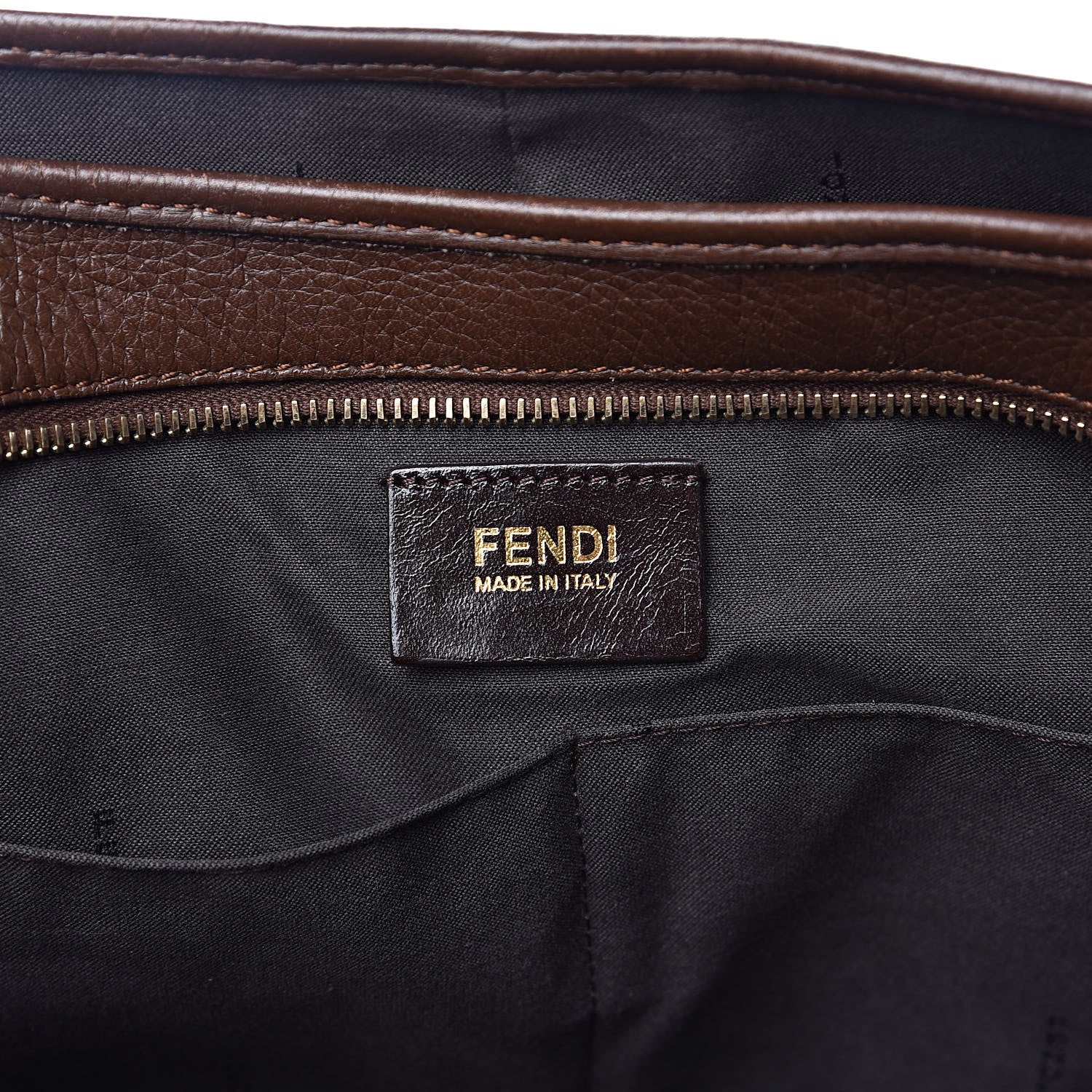 Fendi Zucca Vitello Artic Grande Shopping Tote Tobacco Castagna 6 of 16