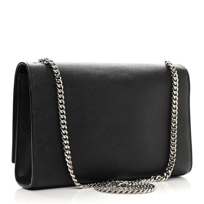 Saint Laurent Grain De Poudre Small Monogram Kate Satchel Black 3 of 10