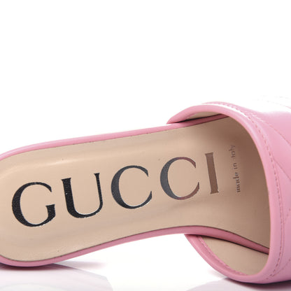 Gucci Nappa Matelasse GG Marmont Flat Slide Sandals 35.5 Wild Rose 8 of 11