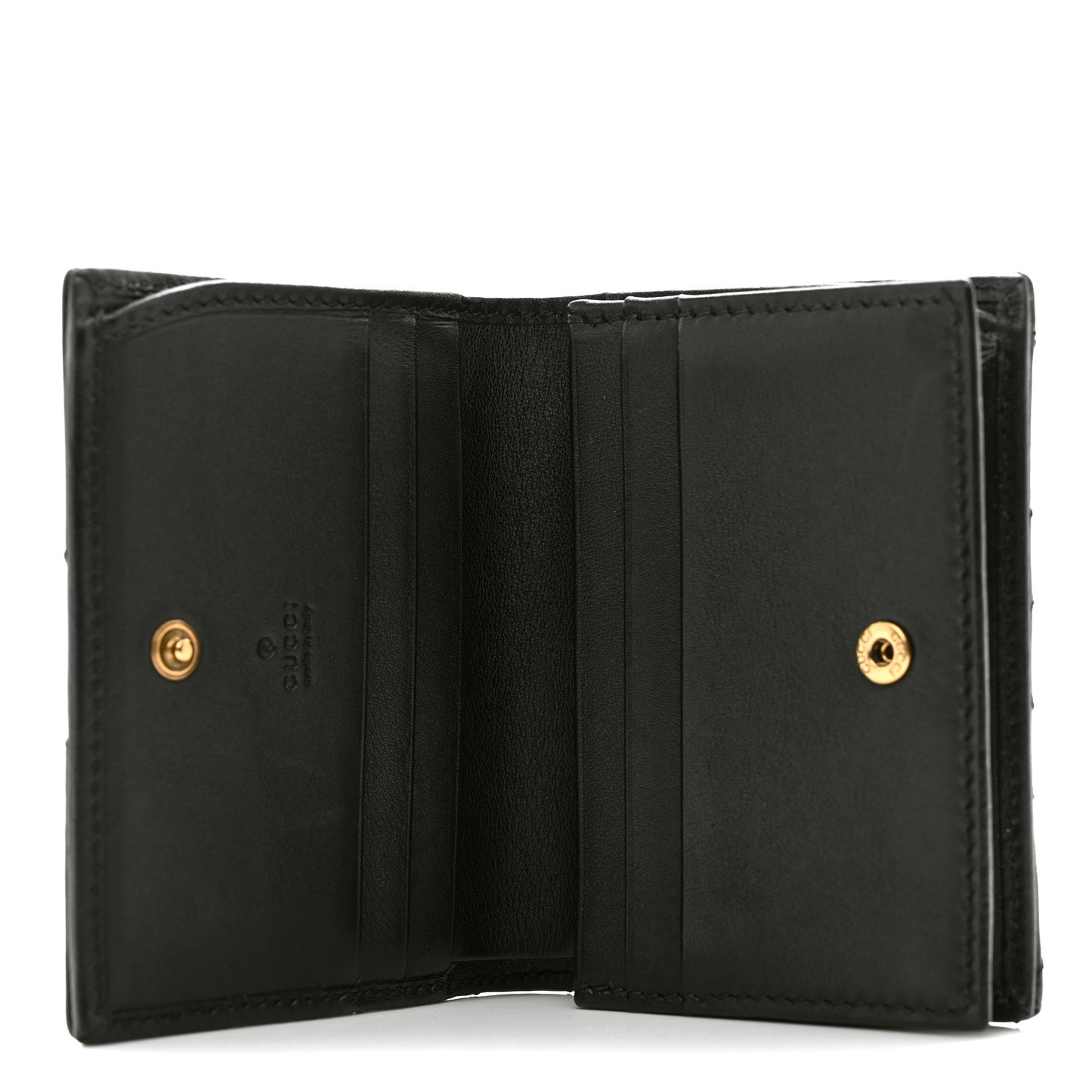 Calfskin Matelasse GG Marmont Card Case Black