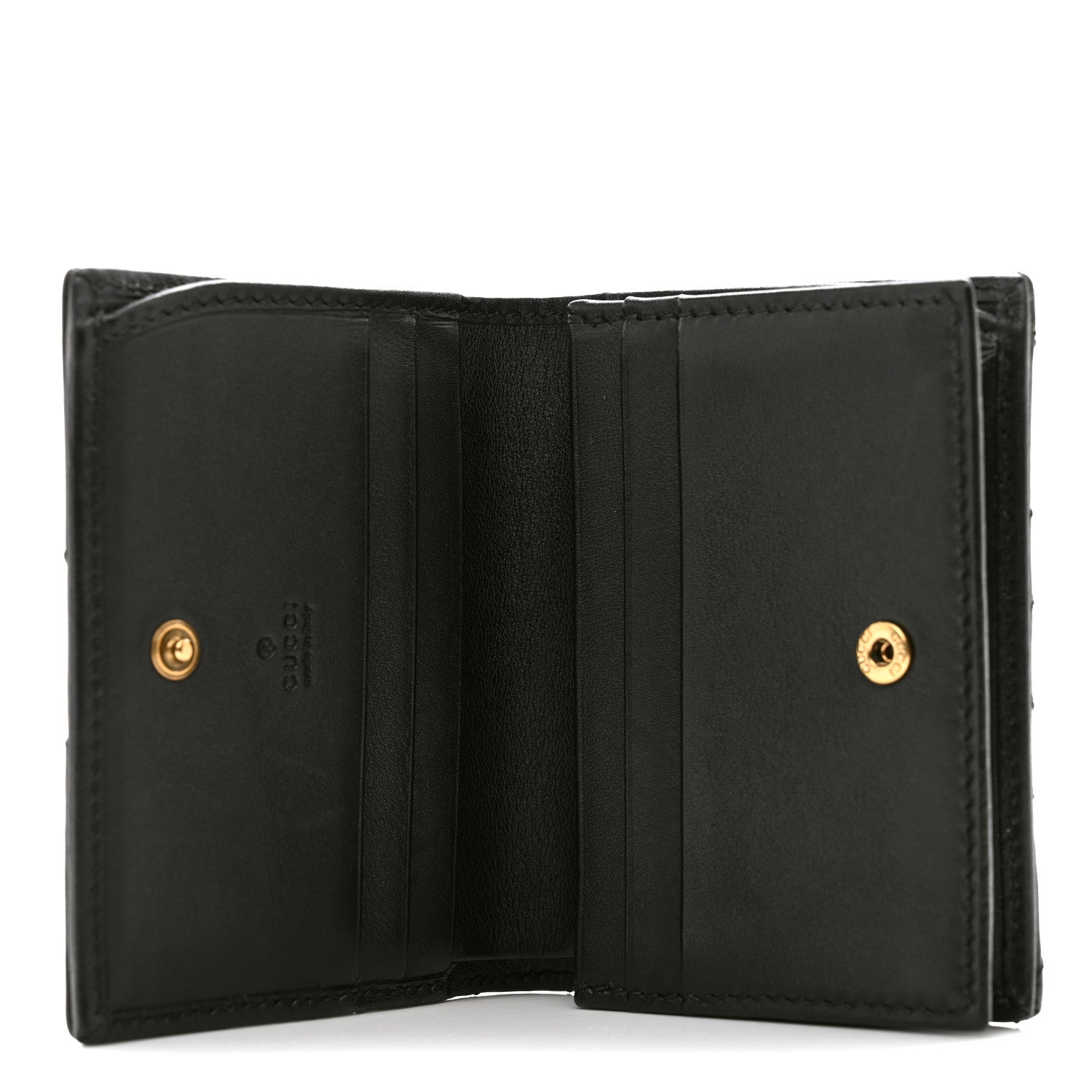 Gucci Calfskin Matelasse GG Marmont Card Case Black 5 of 9