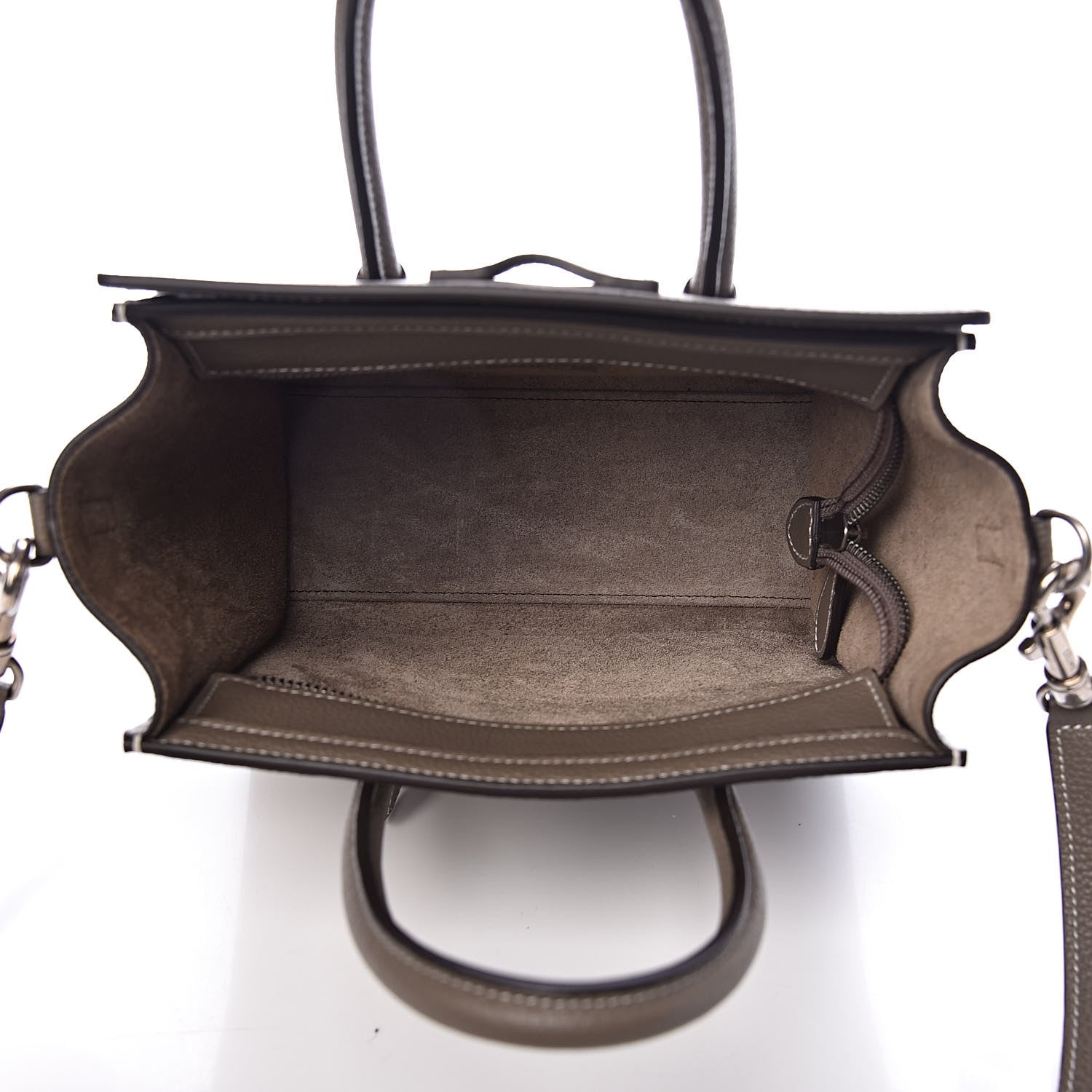 Celine Drummed Calfskin Nano Luggage Souris 5 of 10