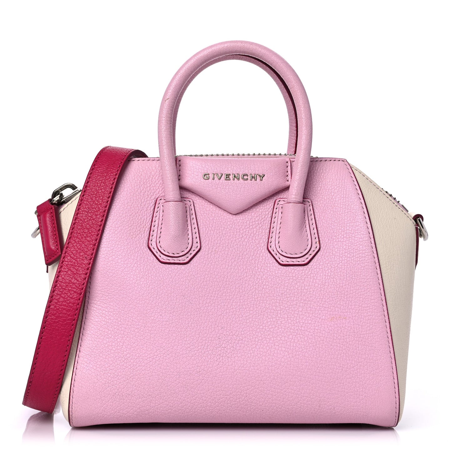 Sugar Goatskin Mini Tri-Color Antigona Bright Pink White Fuchsia