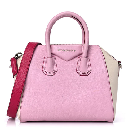 Givenchy Sugar Goatskin Mini Tri-Color Antigona Bright Pink White Fuchsia 1 of 16