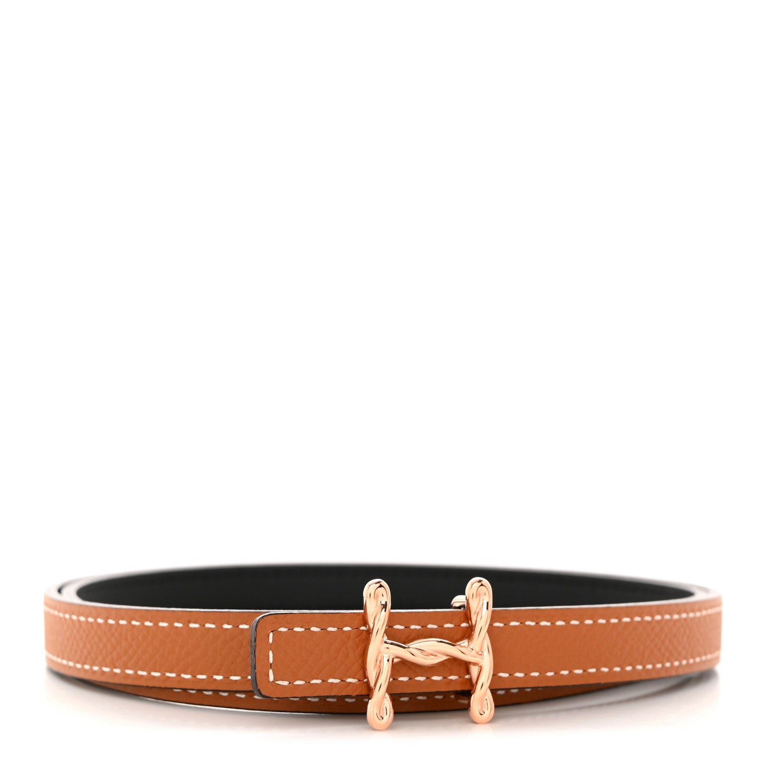 Hermes Swift Epsom 13mm H Torsade Belt 75 30 Black Gold 1 of 7