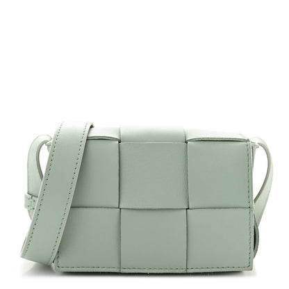 Bottega Veneta Lambskin Maxi Intrecciato Extra Mini Cassette Crossbody Bag New Sauge 1 of 9