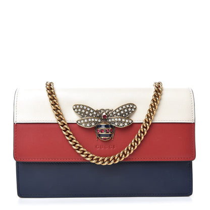 Gucci Calfskin Queen Margaret Chain Wallet Blue Agata Hibiscus Red Mystic White 1 of 9