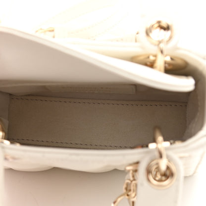 Christian Dior Lambskin Cannage Micro Lady Dior White 5 of 11