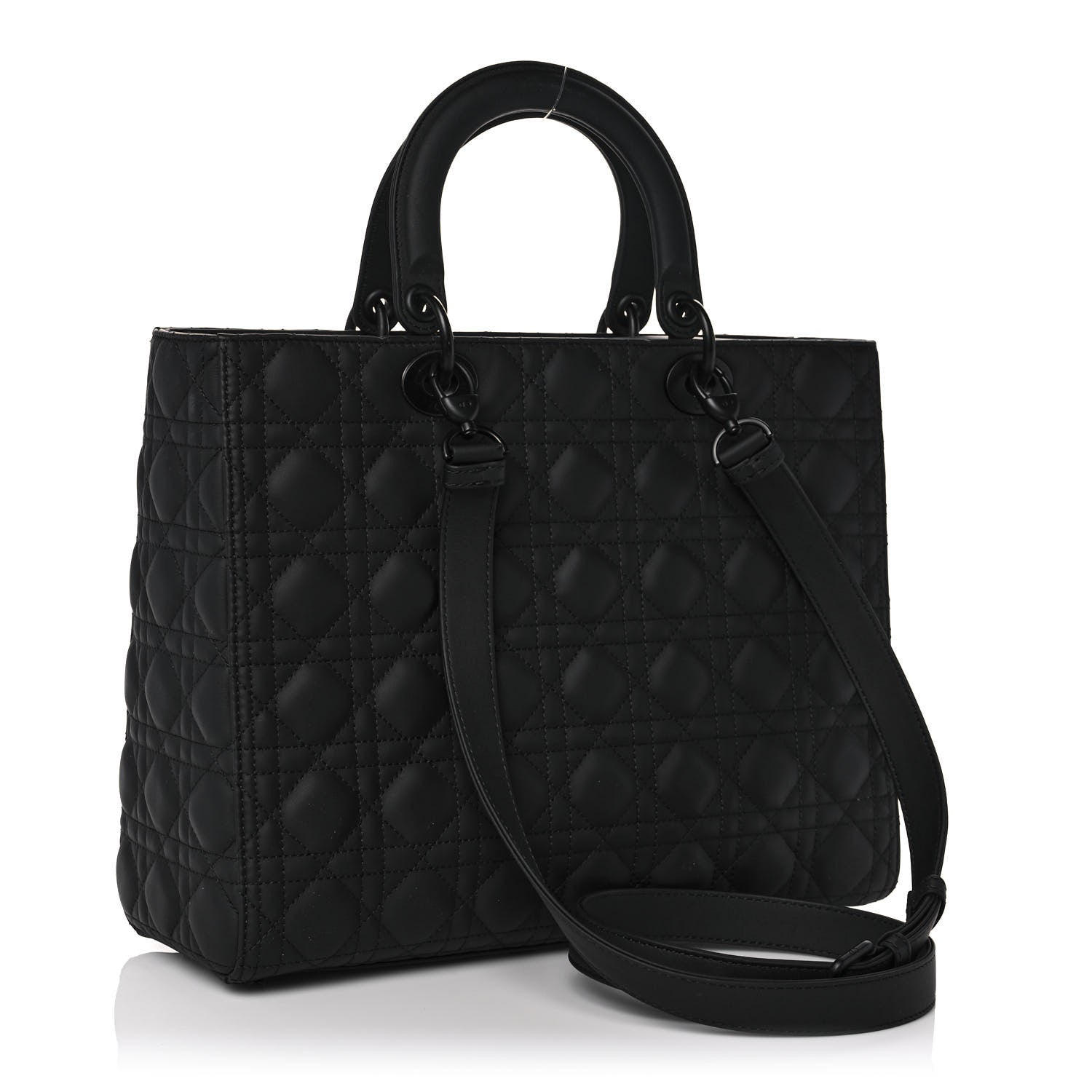 Christian Dior Ultra Matte Calfskin Cannage Large Lady Dior Black 3 of 12