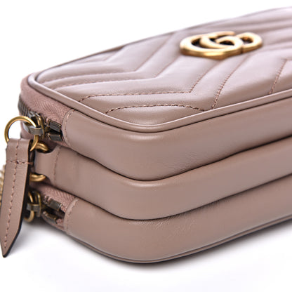 Gucci Calfskin Matelasse Mini GG Marmont Chain Crossbody Bag Porcelain Rose 10 of 12