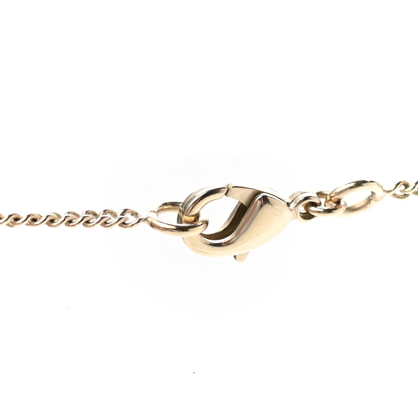 Pearl Crystal Leaf CC Necklace Gold
