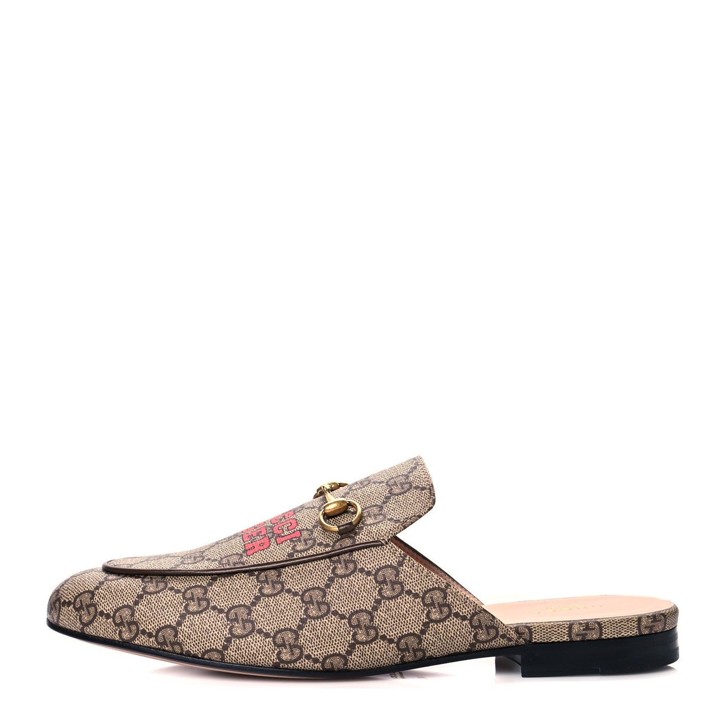GG Supreme Monogram Tiger Womens Princetown Slippers 41 Beige Red