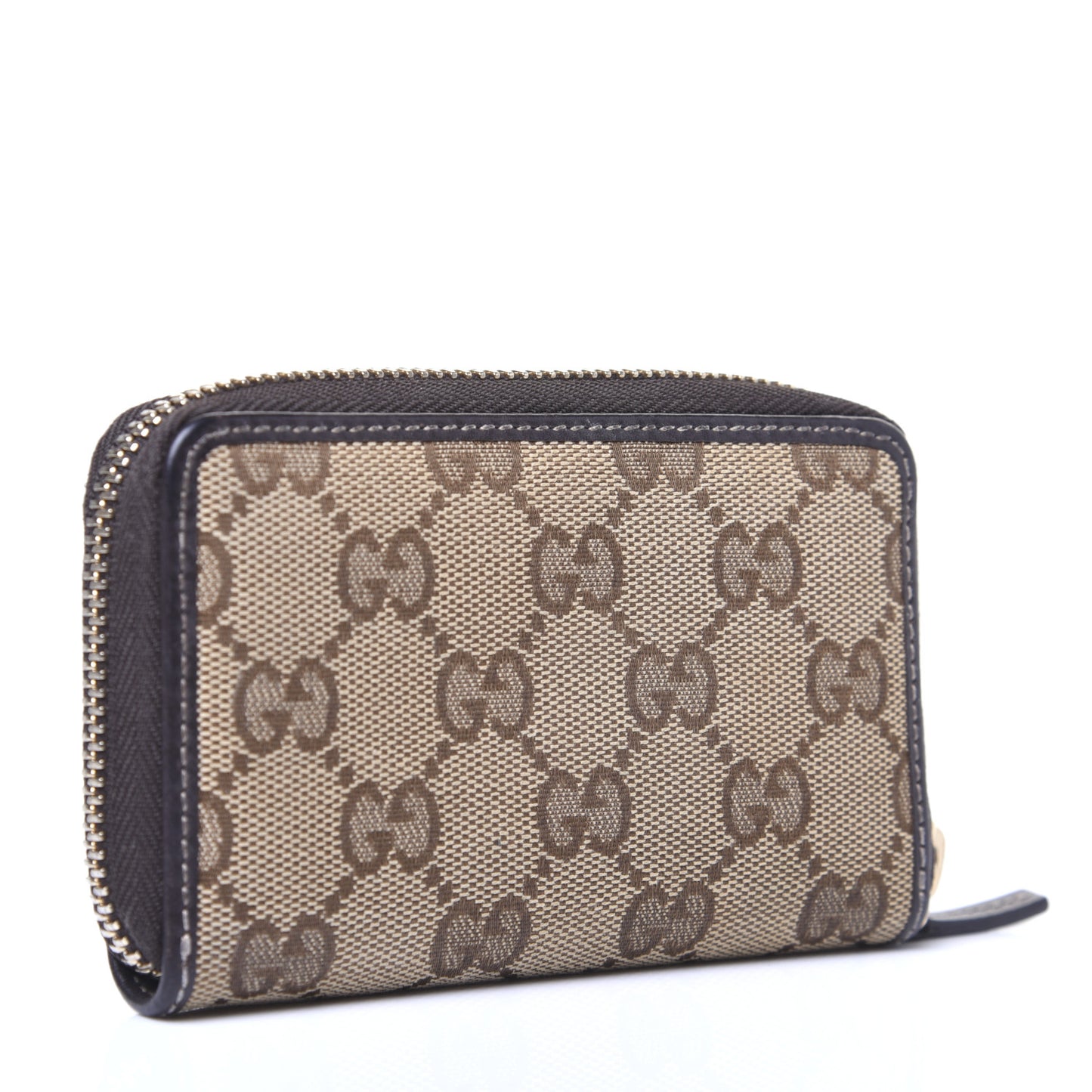 Monogram Zip Around Card Case Brown