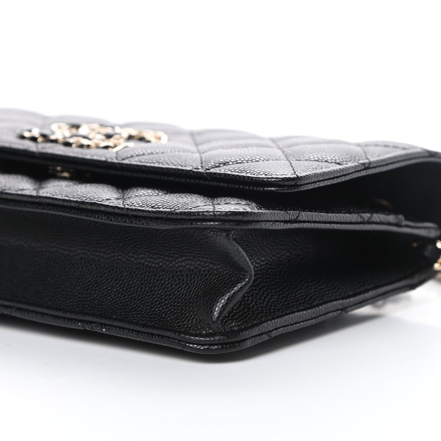 Caviar Quilted French New Wave Chain CC Wallet On Chain WOC Black