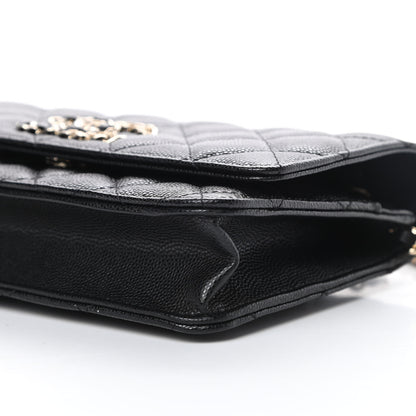 Chanel Caviar Quilted French New Wave Chain CC Wallet On Chain WOC Black 11 of 12