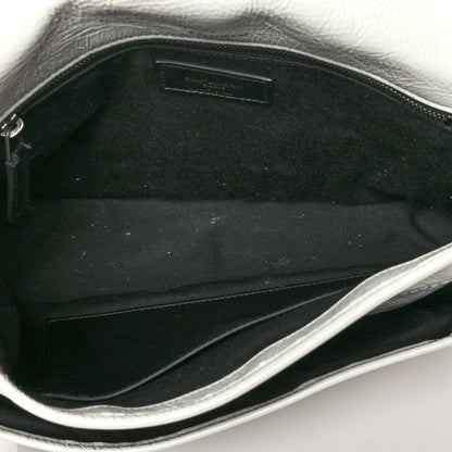 Saint Laurent Crinkled Calfskin Matelasse Monogram Medium Niki Chain Satchel Dirty White 6 of 10