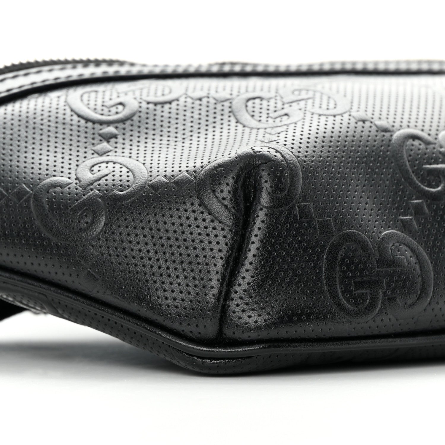 Gucci Calfskin GG Tennis Embossed Belt Bag Black 9 of 12