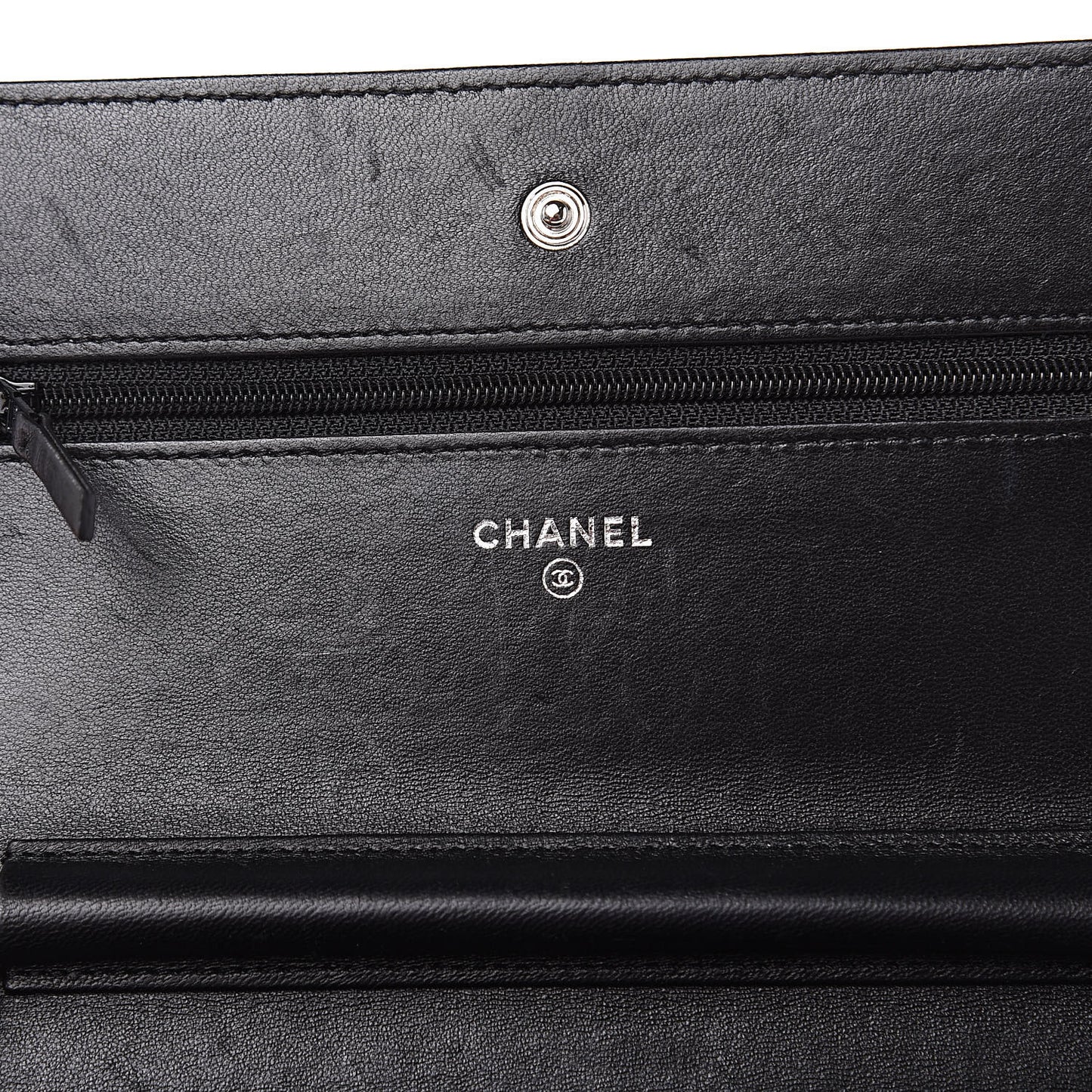 Lambskin Quilted Wallet On Chain WOC Black