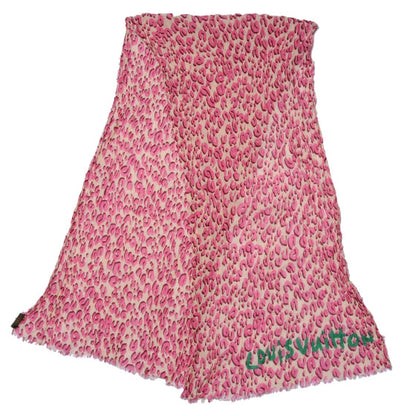 Louis Vuitton Cotton Leopard Pareo Blanc Corail 4 of 7