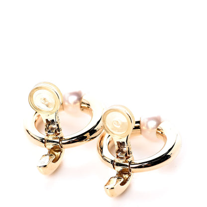 Cartier 18K Yellow Gold Pearl Doorknocker Clip-On Earrings 3 of 5