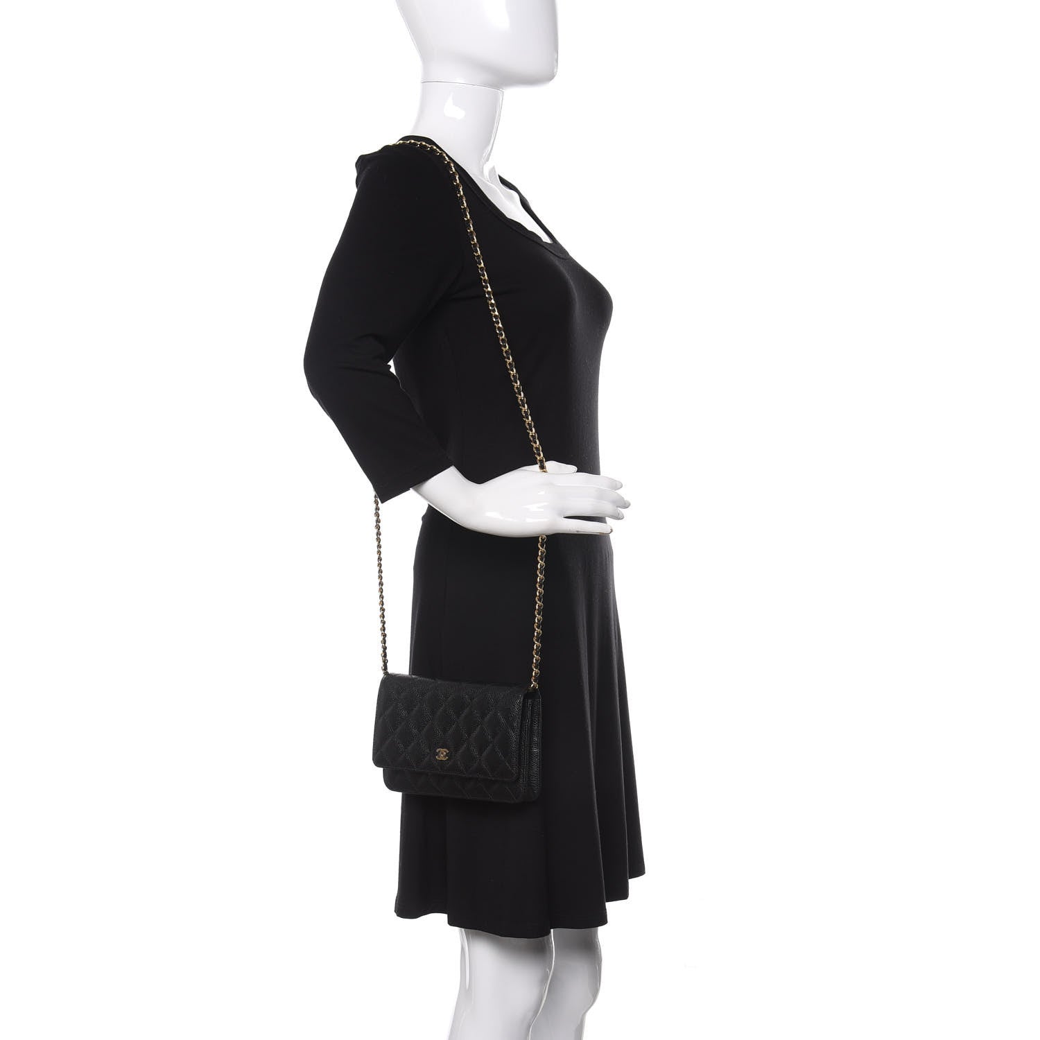 Chanel Caviar Quilted Wallet On Chain WOC Black 2 of 12