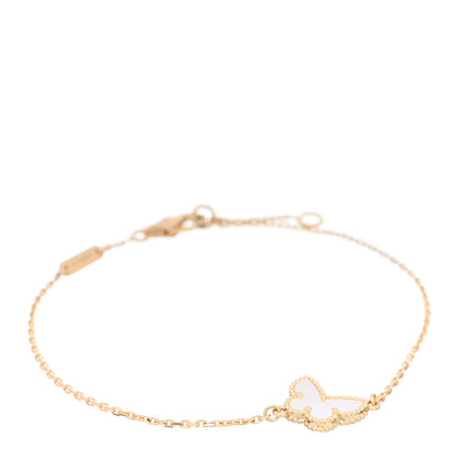 Van Cleef & Arpels 18K Yellow Gold Mother of Pearl Sweet Alhambra Butterfly Bracelet 1 of 4