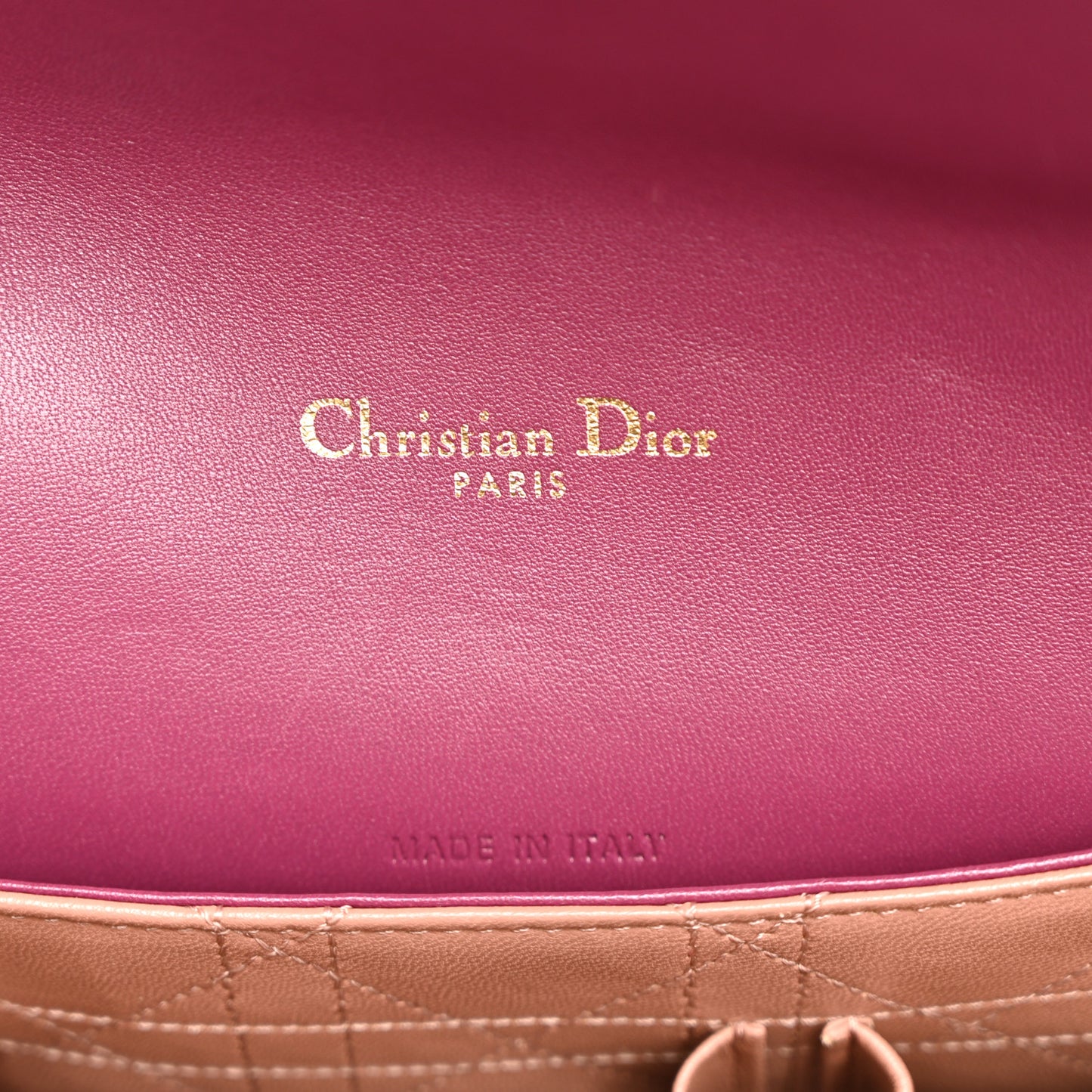 Lambskin Cannage Medium Miss Dior Flap Hortensia