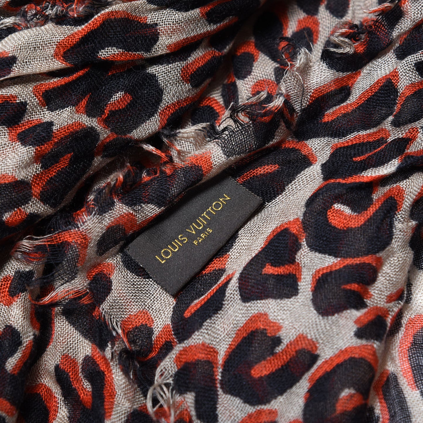 Cashmere Silk Leopard Etole Stole Sable