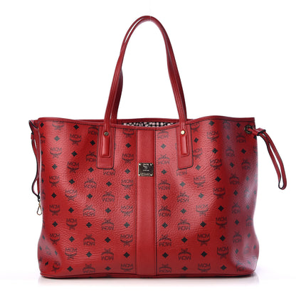 MCM Visetos Large Liz Reversible Shopper Tote Ruby Red 4 of 20