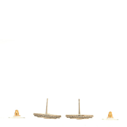 Chanel Crystal CC Round Earrings Gold 3 of 4